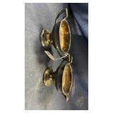 Silver plated cream and sugar dish