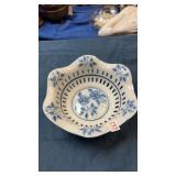 White/ blue ceramic bowl