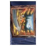 Wood framed velvet art