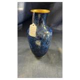 Vintage brass enamel vase