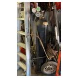 Air tank on cart with hoses