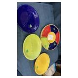 Ceramic 7 piece snack tray with matching bowls