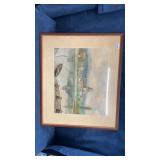 Framed 1945 watercolour by W Miller