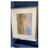Framed watercolour painting