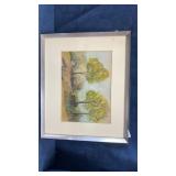 Framed watercolour painting