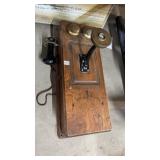 Antique wooden wall phone