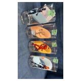 Lot of 4 marvel drinking glasses