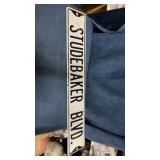 Studebaker Blvd metal street sign