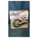 Metal motorcycle wall sign