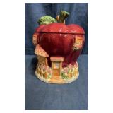 Apple house cookie jar
