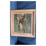 Framed oil painting by C E Delbos