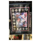 Framed Budweiser NFL photo/coins