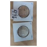 1965 & 66 . 5o cent coins