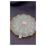 Anchor hocking blue delphite deviled egg plate
