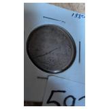 1880 canadian .25 cent coin