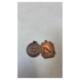 C1920 swimming/ skiing bronze medals
