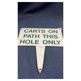 Vintage metal golf course sign