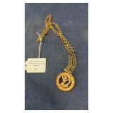 Gold tone zodiac necklace