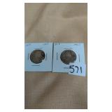 2 1967 Canadian Quarters