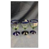 Green/ blue water goblets