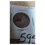 1919 Canadian silver.25 cent coin