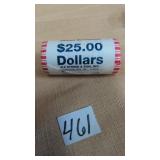U.S 1 dollar coins roll James Buchanan
