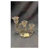 Vintage Cambridge glass triple candle holder