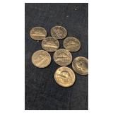 8 Canadian Nickles 1947 to 1969.