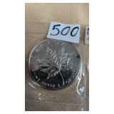 1988 Canadian maple leaf silver coin