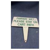 Metal golf course sign
