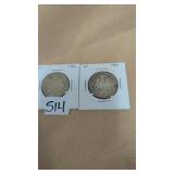 2-1966 Canadian 50 Cents coin 80% silver