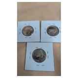 3X 1967 .25 cent coins
