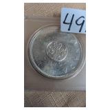 1964 Canadian silver dollar coin