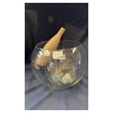 Large fish bowl & misc glass