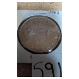 1963 Canadian silver dollar