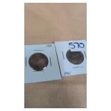 2 1968 Canadian Quarters