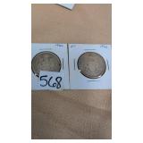 2-1966 Canadian 50 cent coins