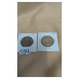 1951 & 1957 Canadian 50-cent coin