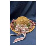 Straw hat with flowers