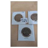 3 Canadian 50-cent coin 1973,1968&1970
