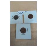 2 American 1 Canadian Pennies