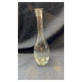 Etched glass vase