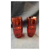 Set of 4 plastic cranberry glasses