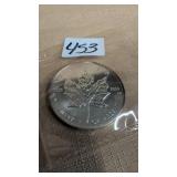 1992 1 oz silver Maple leaf coin