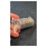Uncirculated roll of 50 cent Canadian pieces