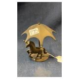 Brass unicorn with umbrella
