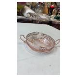 Pink depression glass dish