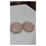 Pink depression trinket dishes