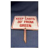 Vintage metal golf course sign