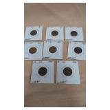 Wheat pennies from 1937-1956